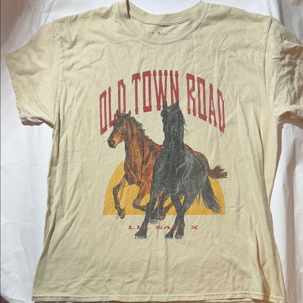 Lil Nas X Old Town Road - Tan Graphic Tee - Picture 1 of 3